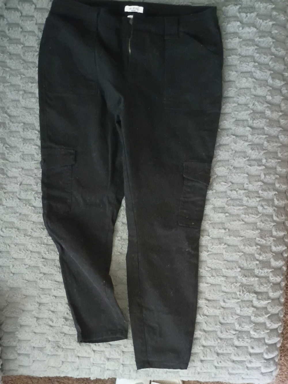Women's Black Cargo Stretch Jeans